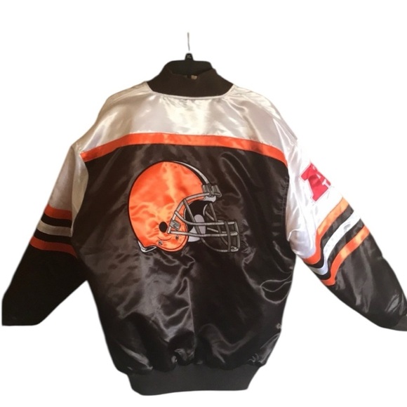 Vintage NFL Cleveland Browns Stadium Jacket NWOT Throwback Football Double sided - Picture 2 of 9